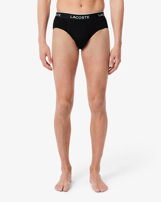 Lot de 3 slips coton uni sigl&eacute;s
