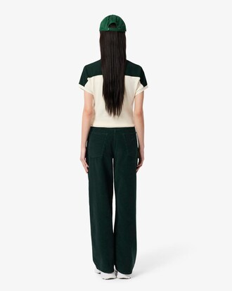 Pantalon wide fit velours c&ocirc;tel&eacute;