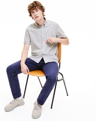 Chemise manches courtes regular fit en coton &agrave; carreaux