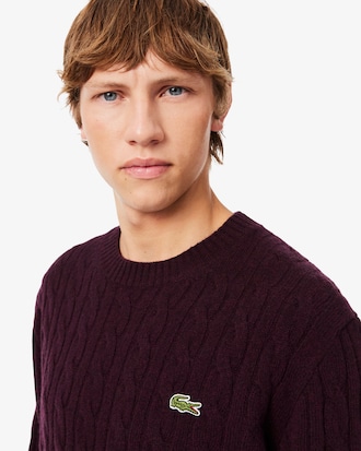 Pull torsad&eacute; en laine col rond