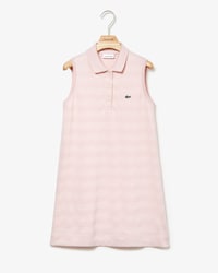 Robe polo sans manches Fille en petit piqu&eacute;