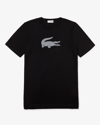 T-shirt col rond Lacoste SPORT en coton avec crocodile holographique