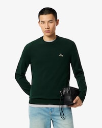Pull coton uni col rond