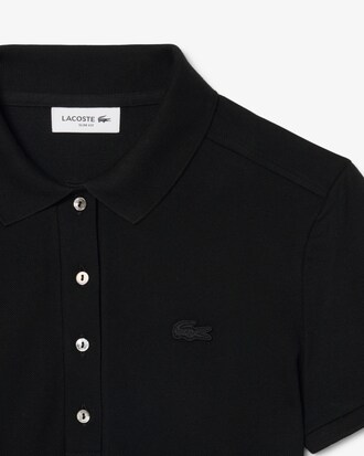 Robe polo slim fit en mini Piqu&eacute; stretch