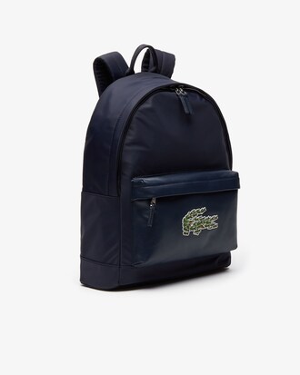 Sac à dos L.12.12 Multicroc bimatière avec poche en cuir