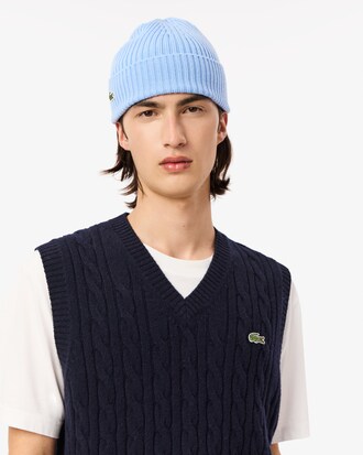 Pull sans manche torsadé en laine cardée
