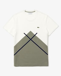 T-shirt col rond Made in France en piqu&eacute; &agrave; motif jacquard