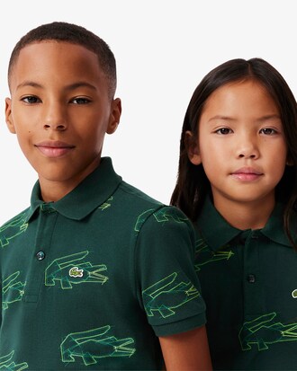 Polo en mini Piqué imprimé crocodiles