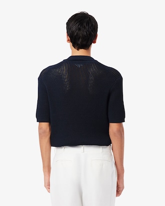 Pull polo manches courtes coton épais