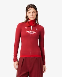 Polo zipp&eacute; stretch imprim&eacute; tight fit D&eacute;fil&eacute;
