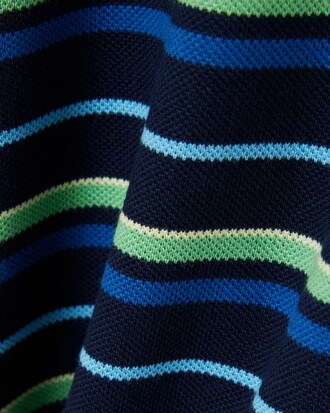 Polo en Petit Piqu&eacute; rayures contrast&eacute;es