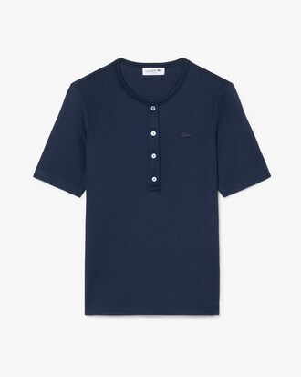 T-shirt slim fit en Piqu&eacute; brillant