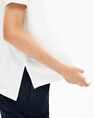 Soft Polo relax fit Lacoste en piqué fluide de coton stretch uni