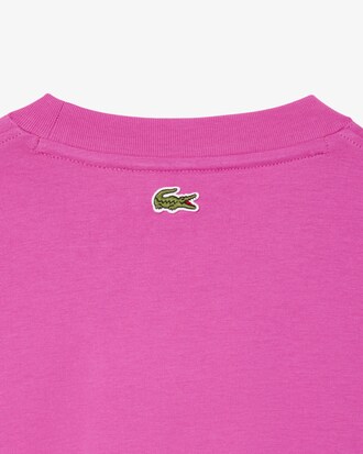 T-shirt jersey de coton imprimé et brodé