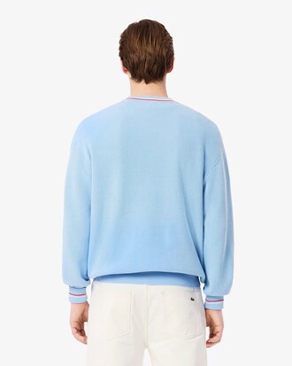 Pull fin en crêpe de coton à rayures