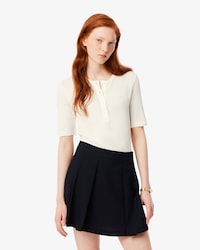 T-shirt slim fit en Piqu&eacute; brillant