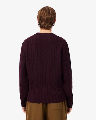 Pull torsad&eacute; en laine col rond
