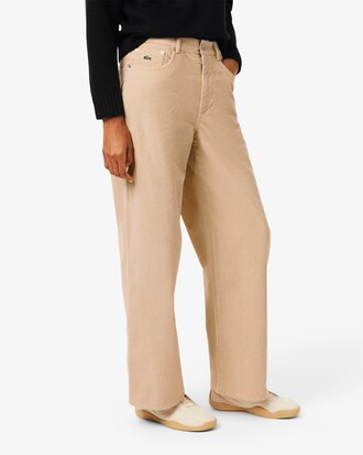 Pantalon wide fit velours c&ocirc;tel&eacute;
