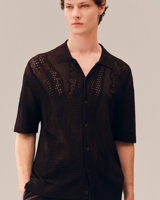 Chemise maille ajour&eacute;e crocodile