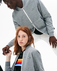 Sweatshirt zipp&eacute; col bomber unisexe Lacoste LIVE en molleton