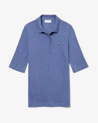 Polo classic fit Lacoste manches trois quart en petit piqu&eacute; uni