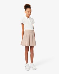 Jupe pliss&eacute;e twill de coton
