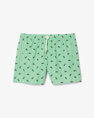 Short de bain court imprimé crocodile