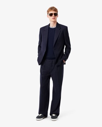 Pantalon straight fit laine feutrée