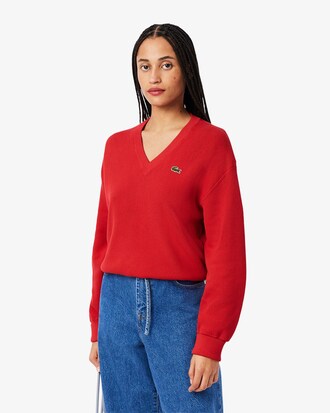 Pull col V point mousse coton