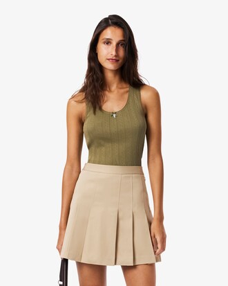 Débardeur slim fit coton maille pointelle