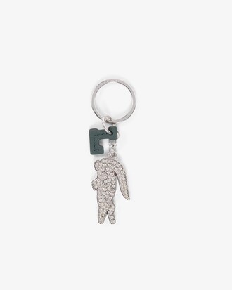 Porte-cl&eacute;s L Charms crocodile en strass