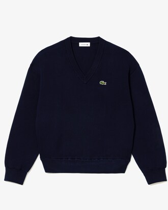 Pull col V point mousse coton