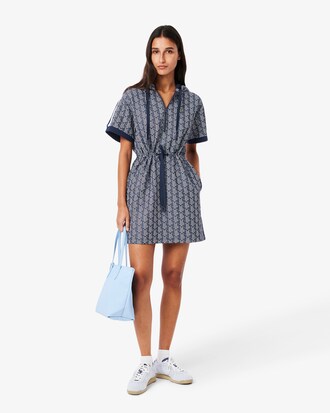 Robe à capuche jacquard monogramme