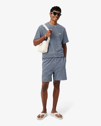 T-shirt coton textur&eacute; ray&eacute;