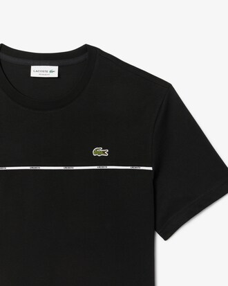 T-shirt jersey de coton liser&eacute; Lacoste