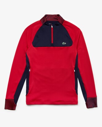 Sweatshirt zipp&eacute; Golf Lacoste SPORT respirant avec protection UV