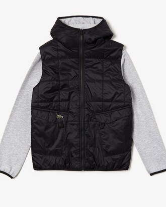 Blouson zipp&eacute; r&eacute;versible Lacoste SPORT bicolore &agrave; capuche