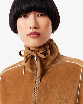 Sweatshirt oversize zippé velours
