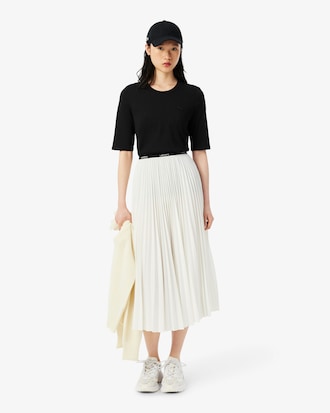 Jupe longue plissée taille élastiquée