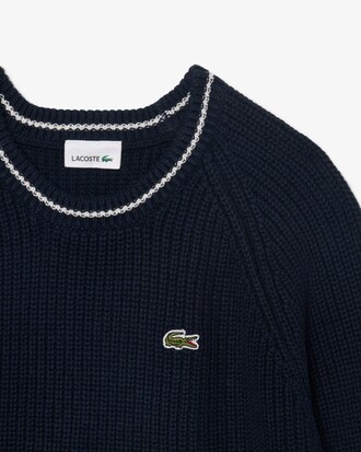 Pull col rond coton et laine