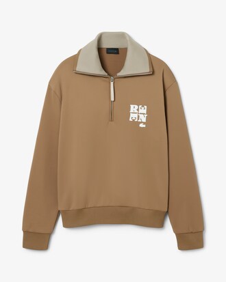 Sweatshirt col montant zipp&eacute; badge D&eacute;fil&eacute;