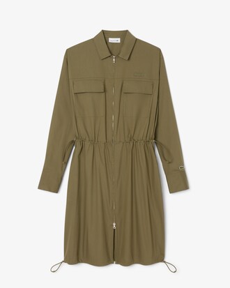 Robe chemise zippée oversize coton