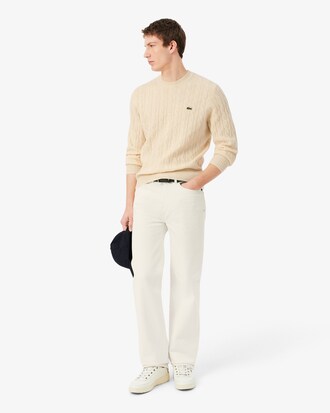 Pull torsad&eacute; en laine col rond