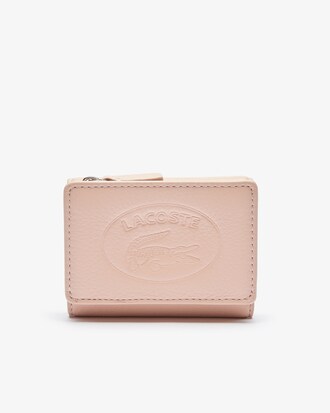 Porte-monnaie zippé Croco Crew en cuir grainé