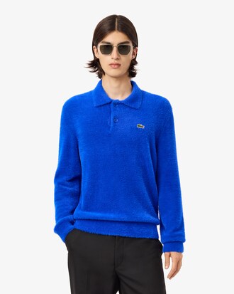 Pull polo maille duveteuse