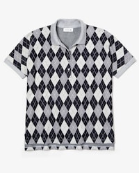 Polo relax fit Lacoste en coton et laine m&eacute;lang&eacute;s &agrave; motif jacquard