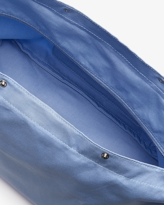 Sac cabas zippé double porté Chantaco transparent en cuir piqué