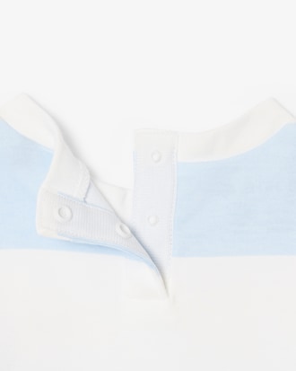 Combinaison layette nouveau-n&eacute; interlock ray&eacute;e