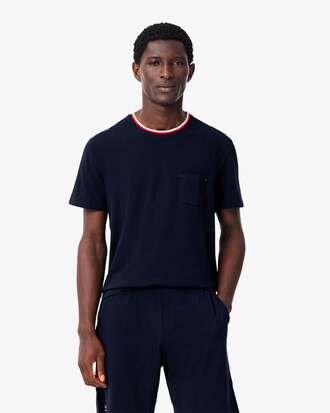 T-shirt de pyjama col contrasté