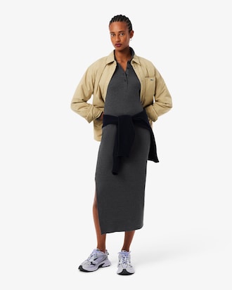 Robe slim fit col polo coton c&ocirc;tel&eacute;